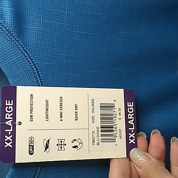 Zeroxposur 50+ sun protection shirt in Blue Men's size XXL 100% polyester - Picture 4 of 7